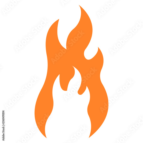 Orange Flame Icon Vector Illustration