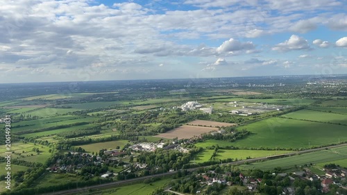 Silent video of Brandenburg from plane at take off from Berlin Airport