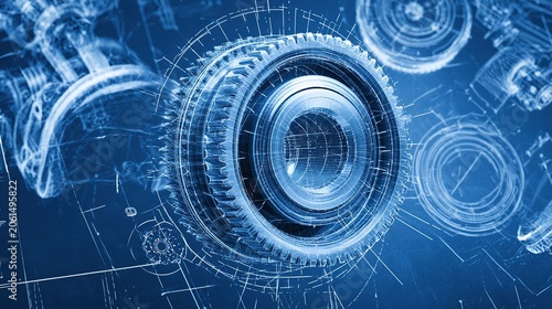 Blueprints, engineer technicians, design drawings, mechanical gears, engineering engines, factory, industrial technology projects, abstract presentations, cover banners, backgrounds.