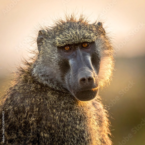 A close-up photo of a primate with a focused gaze