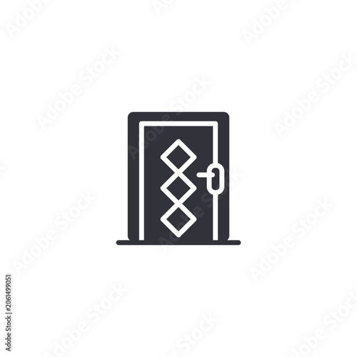 Bild auf Leinwand Elegant decorative door icon featuring ornamental patterns, representing luxury entrances, architectural design, and premium home interiors