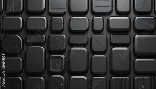 Closeup of black keyboard buttons only.