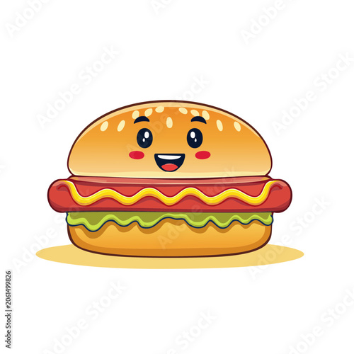 Cartoon donut with colorful sprinkles illustration