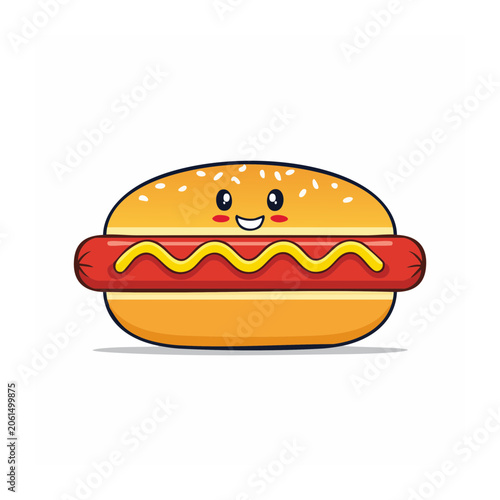 Cartoon smiling face cake illustration