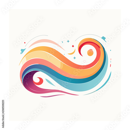Flat design spiral with colorful dots