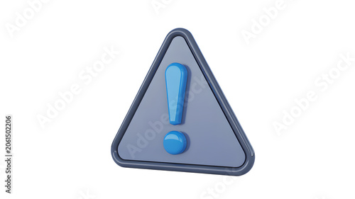 3D Blue Idea Light Bulb Inside Warning Sign Symbolizing Creative Problem Solving Concept