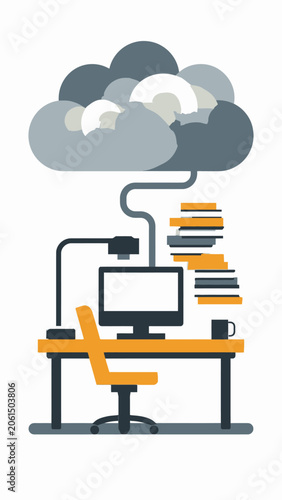 Cloud computing and data storage concept.
