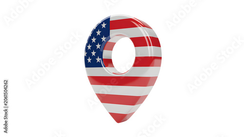 3D American Flag Heart Shape Symbolizing Patriotism and Unity in Minimalist Design