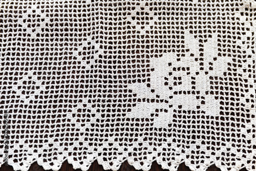 Obraz na plátně Hand-crocheted lace on the background