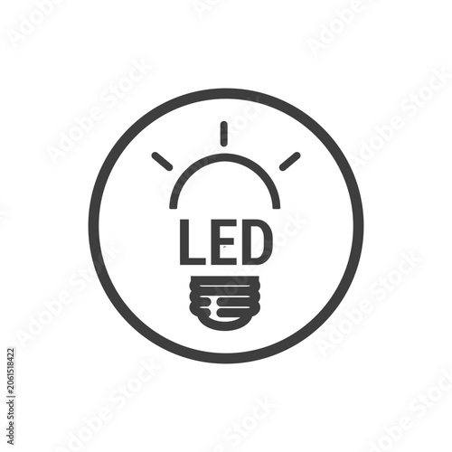 vector simple outline icon design of LED light bulb