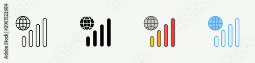 Bild auf Leinwand Network Single Icon Pack Multistyle