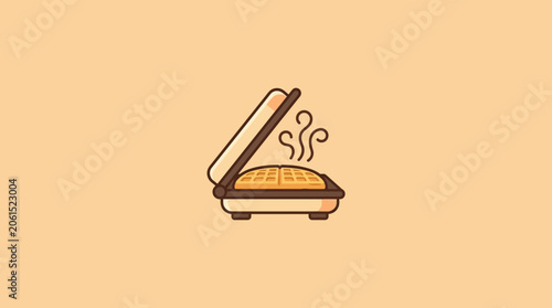 Bild auf Leinwand Minimalist Waffle Maker Vector Illustration
