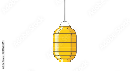 Photos Minimalist Yellow Japanese Paper Lantern Illustration