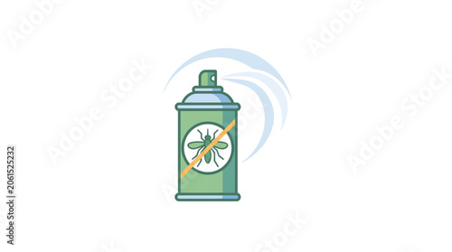 Canvastavla Mosquito Insect Repellent Spray Can Vector Illustration