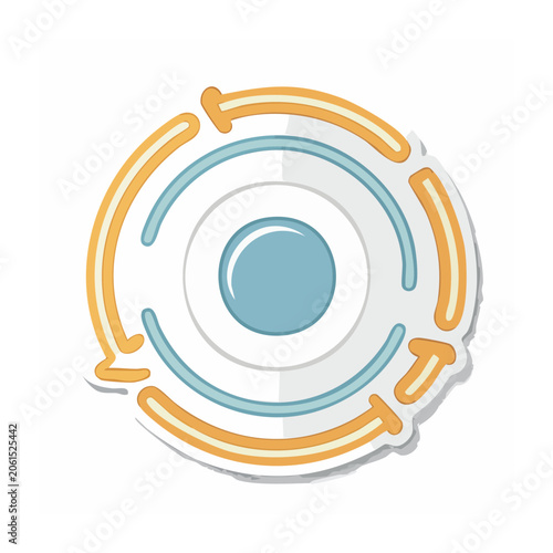 Circular Data Flow Illustration with Arrows and Target