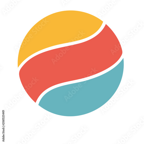 Colorful abstract wave icon on transparent background