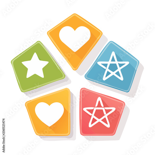 Colorful flat design geometric icons set