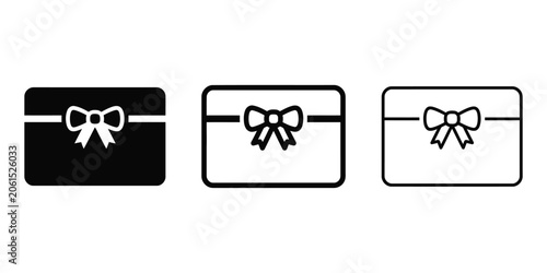 Gift card icon silhouette vector outline and line art