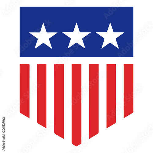 Photos United states shield crest icon with red and white stripes american national pat
