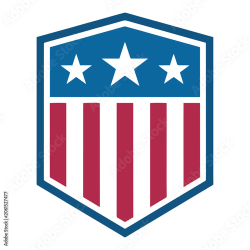 Patriotic shield emblem with stars and stripes design patriotic american protection national security patriotism