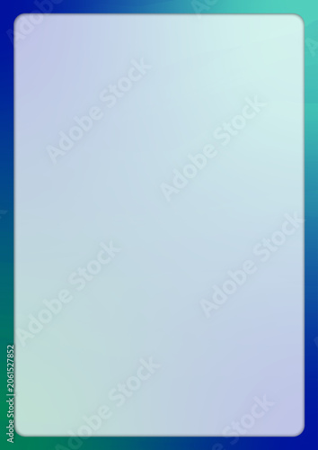 Modern blue and cyan gradient frame template for A3 A4 portrait poster