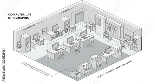 Computer lab interior design.