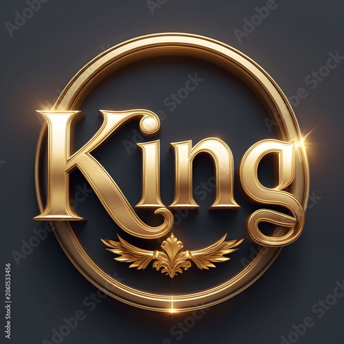 Luxury golden king 3d psd text effect with smart object