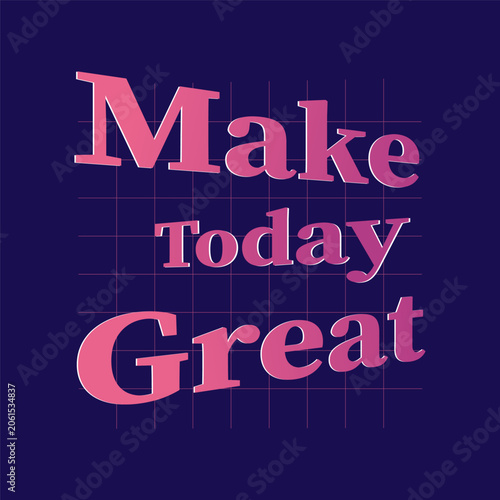 Deep blue backdrop highlights vibrant pink lettering
