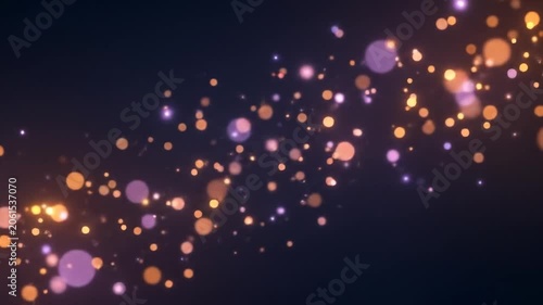Elegant Swirling Bokeh Lights Magical Glow on Dark Background.
