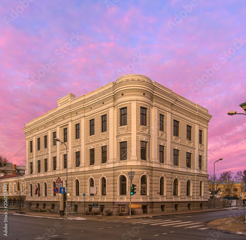 Cityscape of Jelgava, Latvia, with Historic Architecture and Urban Landscape