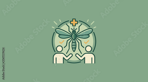 Cuadro en lienzo Mosquito-borne Disease Prevention Awareness Vector Icon