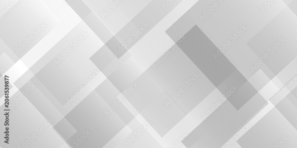 Obraz premium White and gray overlap triangle geometric technology pattern. minimal rectangle randomly arranged white triangle geometric transparent background layers overlapping presentation design.
