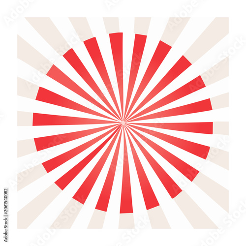 Red and white geometric sunburst vector