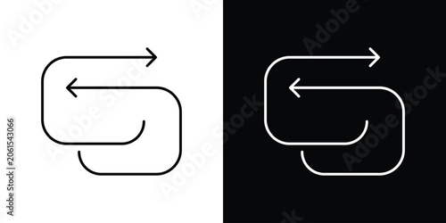 Schilderij op canvas Replace icon outlined in black and white. Editable icons