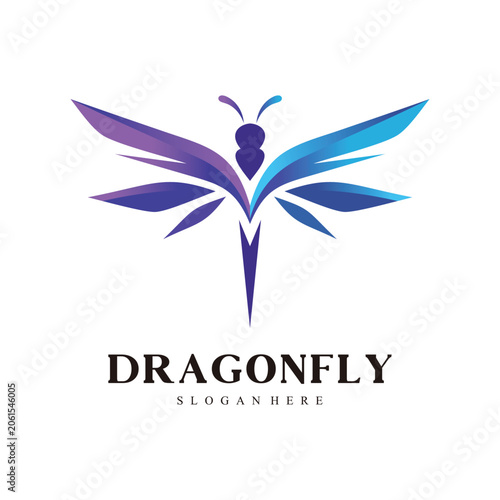 Creative Dragonfly Icon for Technology, Wellness and Eco Business Premium Vector