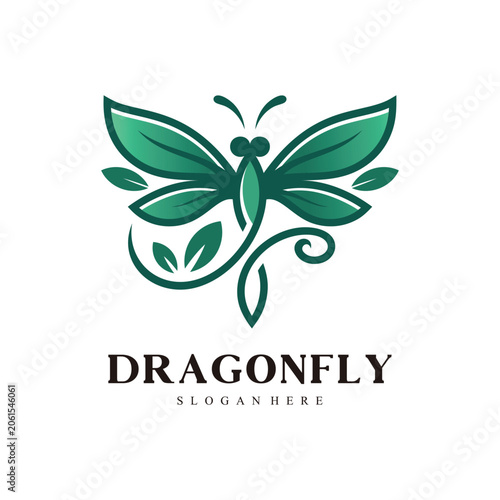 Creative Dragonfly Icon for Technology, Wellness and Eco Business Premium Vector