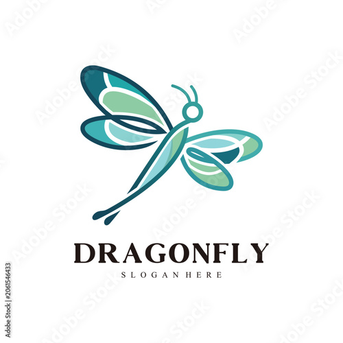Creative Dragonfly Icon for Technology, Wellness and Eco Business Premium Vector