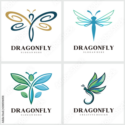 Creative Dragonfly Icon for Technology, Wellness and Eco Business Premium Vector