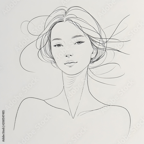 Minimalist women line print