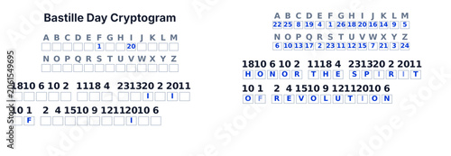 Fényképezés Cryptogram secret code puzzle for adults, decode the message, printable