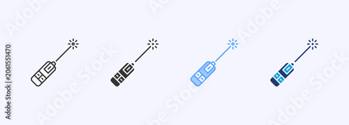Laser Pointer Icon Set Multiple Style Collection Vector Illustration
