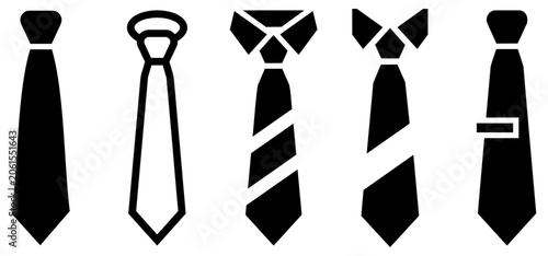 Cuadro en lienzo Stylish necktie silhouettes collection for fashion design