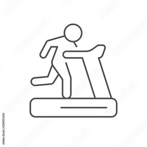 Person on treadmill line icon