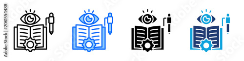 Supervised Learning Icon Set Multi Style Vector Illustration