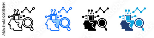 Predictive Intelligence Icon Set Multi Style Vector Illustration