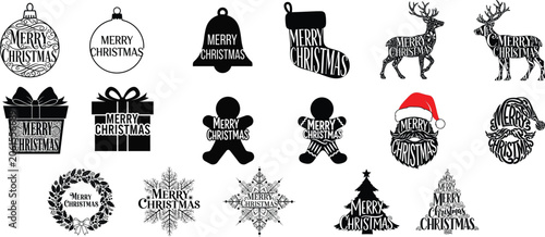 Christmas Holiday Icon Collection.
