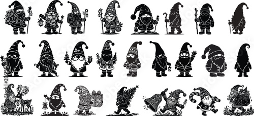 Christmas Gnome Silhouette Collection.