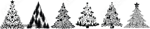Decorative Christmas Tree Silhouettes.