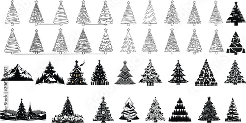 Christmas Tree Silhouette Collection.