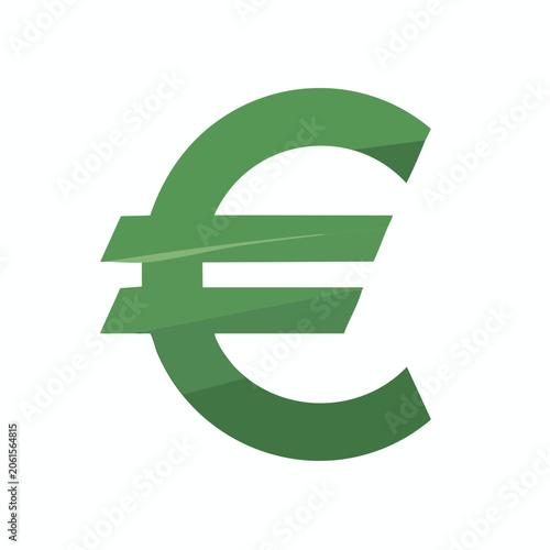 Green euro currency symbol logo